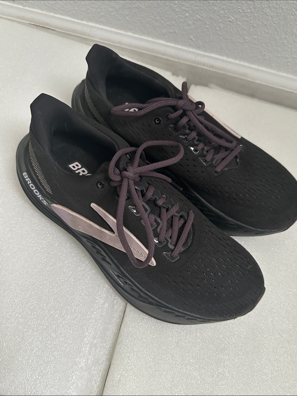 Brooks glycerin max Women’s Black purple running Plum Laces shoes size 10 - Picture 5 of 13
